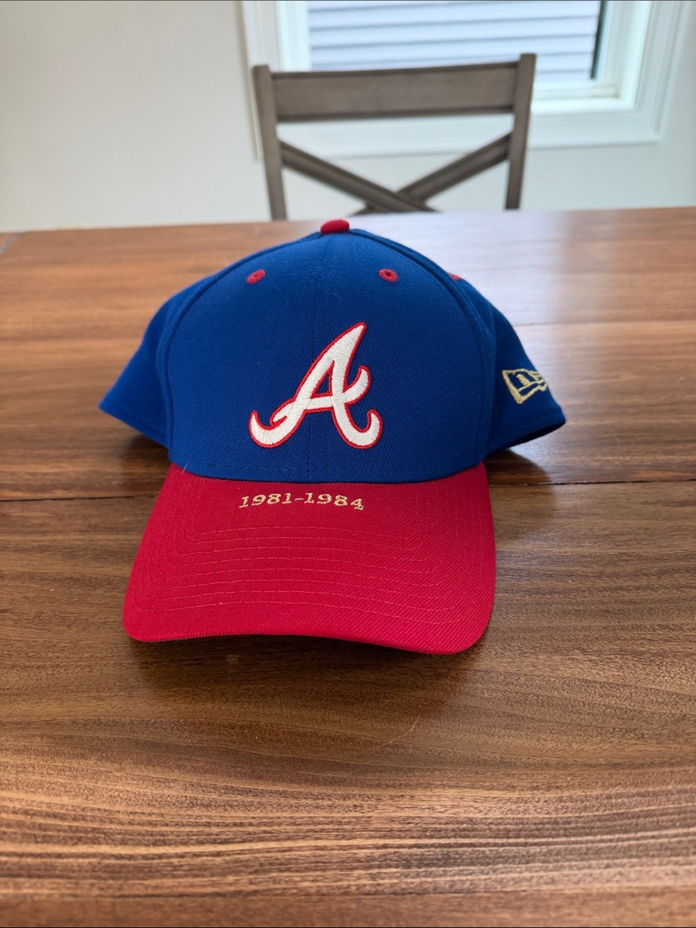 New Era Atlanta 'A' Logo Cap in Blue and Red
